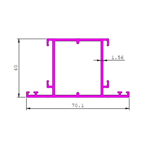 40 Mm Series Domal Aluminium Extrusion Section For Architectural Suppliers in Delhi